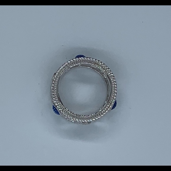 Judith Ripka Fleur Blue Sapphire & Topaz Silver Ring - Picture 4 of 9